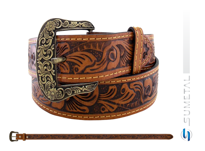 CT0057 Cinto Country Floral Caramelo Destacado