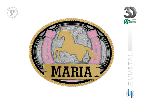 14474F ND Fivela Country Infantil Menina Nome Personalizado