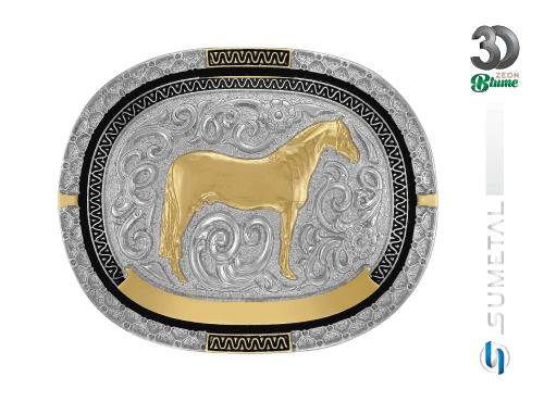 14457F ND Fivela Country Cavalo Crioulo