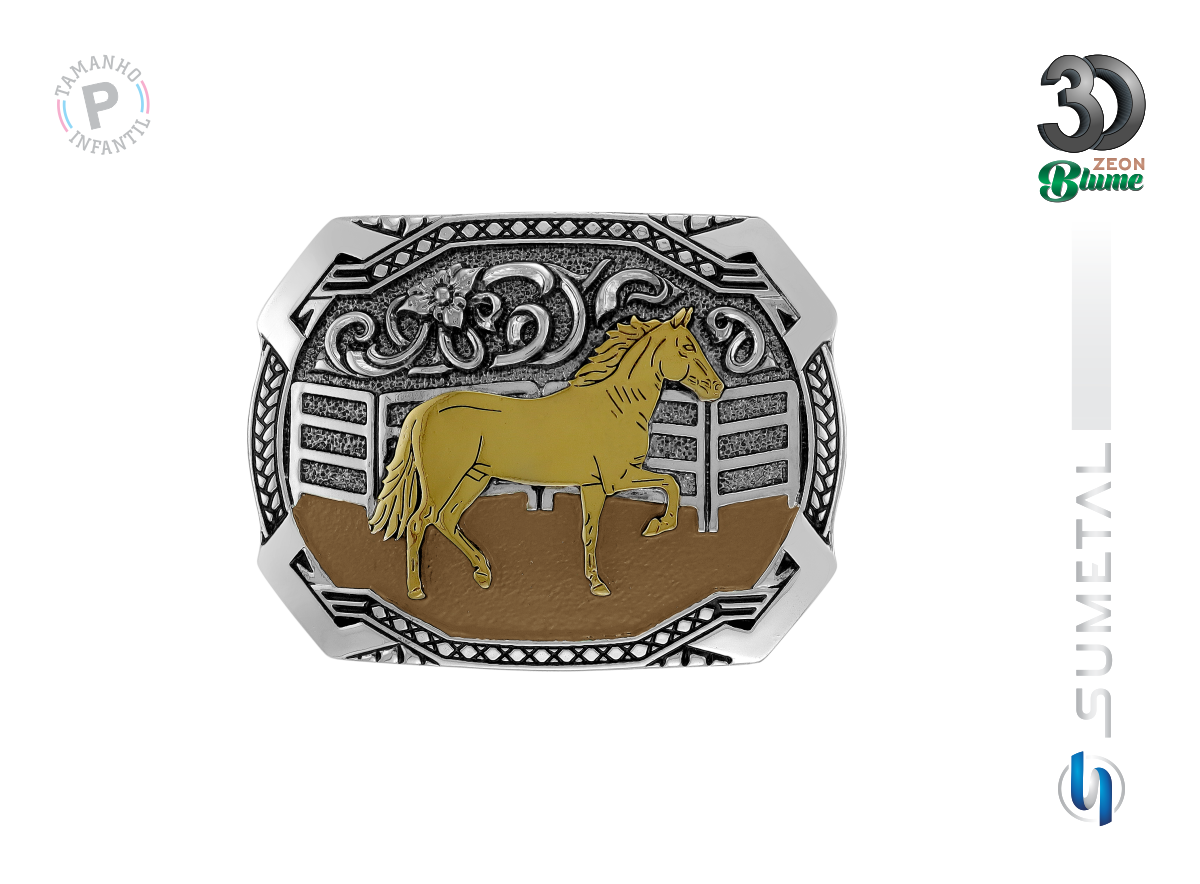 16647FE ND Fivela Country Cavalo Mangalarga Infantil Marrom