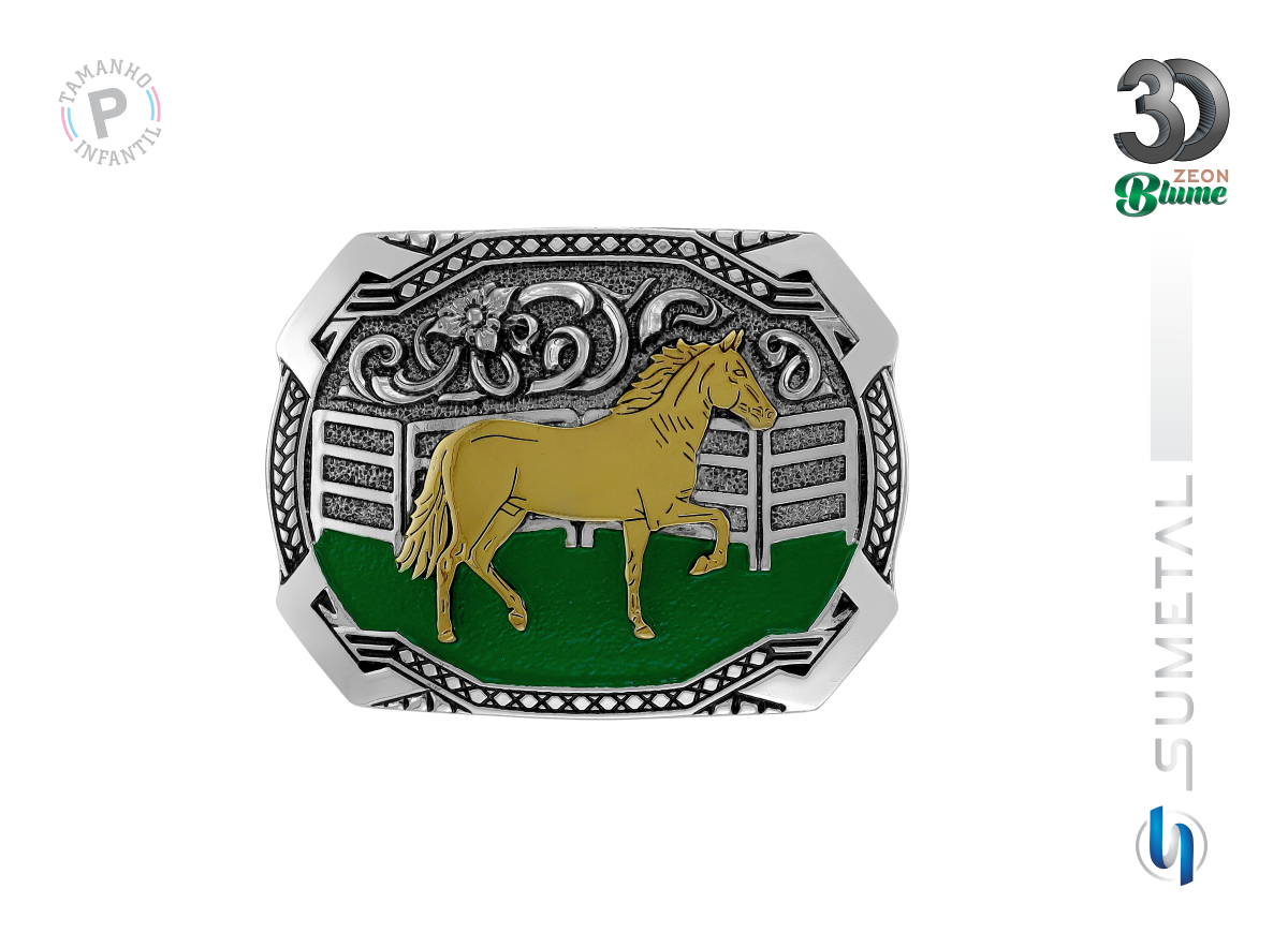 16647FE ND Fivela Country Cavalo Mangalarga Infantil Verde
