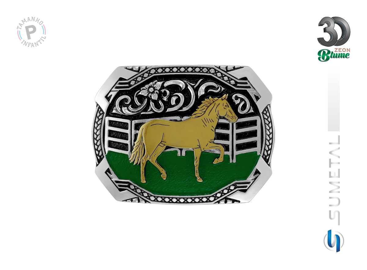 16647FJ ND Fivela Country Cavalo Mangalarga Infantil Verde