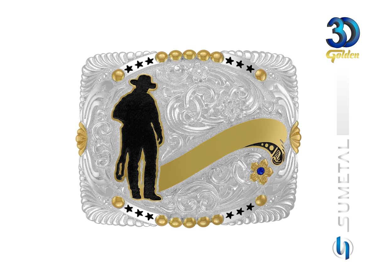 16405F PD Fivela Country Masculina Cowboy