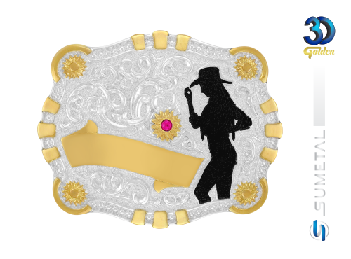 14465F PD Fivela Country Feminina Cowgirl