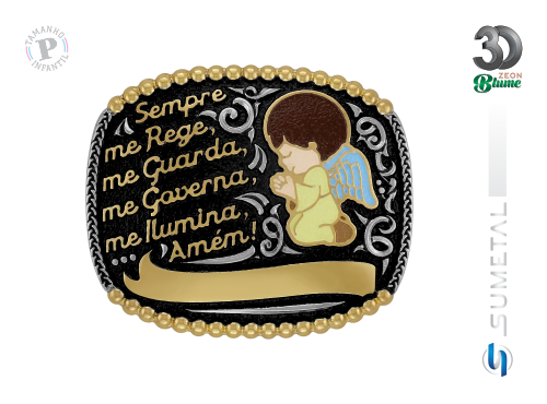 14348FJ ND Fivela Country Infantil Anjo da Guarda