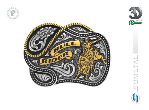 12487FE ND Fivela Country Infantil Touro Bull Rider