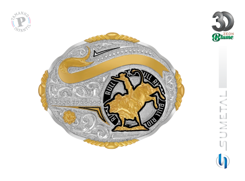 15338F ND Fivela Country Infantil Touro Masculina Bull Rider