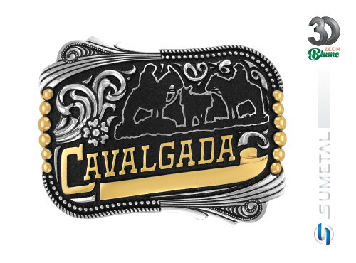 13371FJ ND Fivela Country Masculina Cavalgada