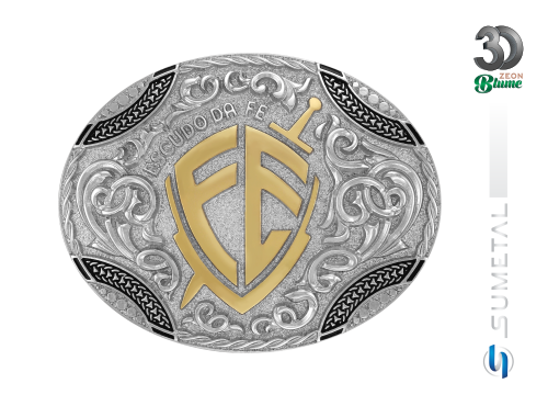 13511F ND Fivela Country Masculina Escudo Da Fé
