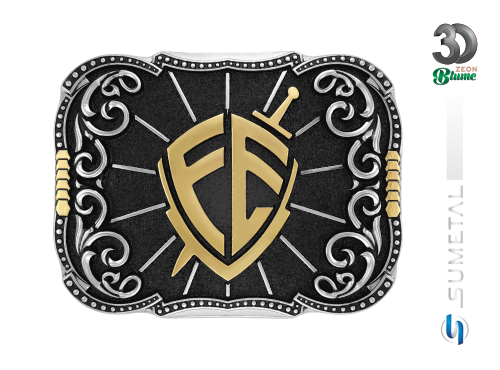 13512FJ ND Fivela Country Masculina Escudo Da Fé