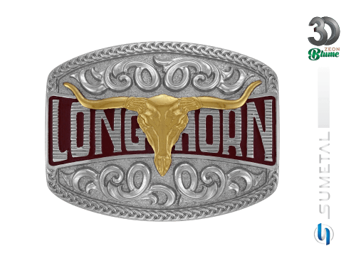 12139F ND Fivela Country Masculina Longhorn