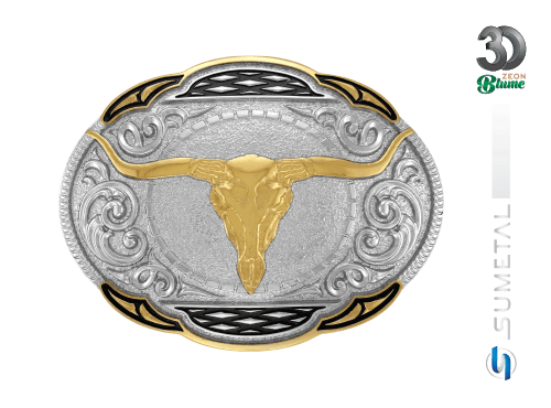 12148F ND Fivela Country Masculina Longhorn