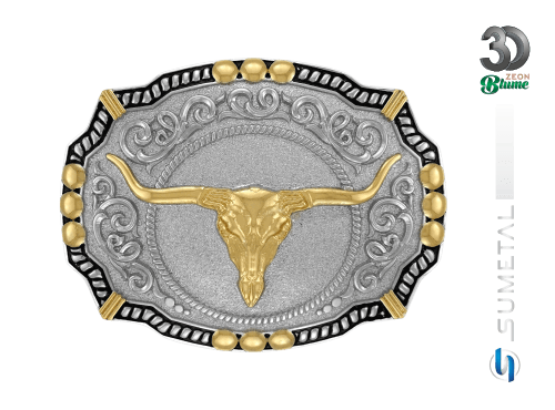 14129F ND Fivela Country Masculina Longhorn