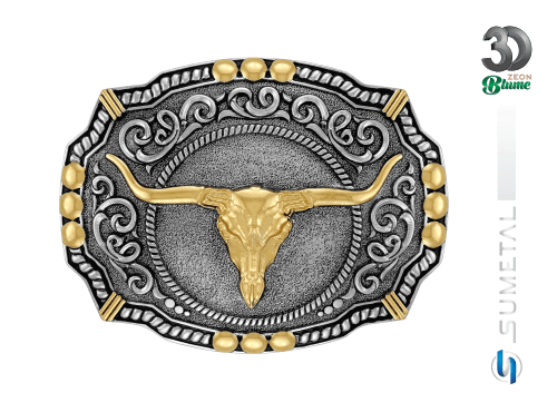 14129FE ND Fivela Country Masculina Longhorn