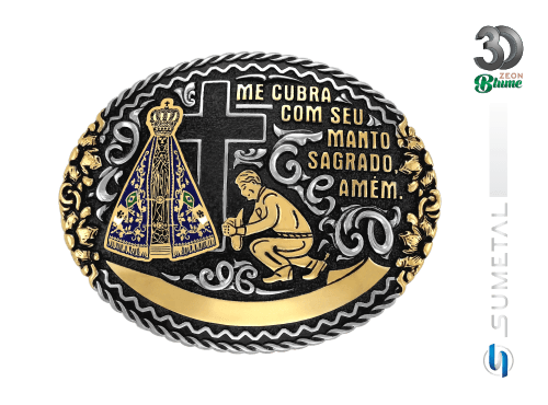 14146FJ ND Fivela Country Nossa Senhora e Cowboy