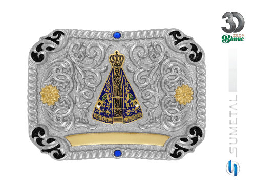 14197F ND Fivela Country Nossa Senhora Aparecida com Strass
