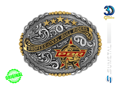 12736FE PD Fivela Country Masculina PBR Professional Bull Riders