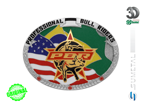 12084F ND Fivela Country Masculina PBR Bandeira Brasil