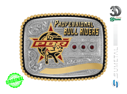 14355F ND Fivela Country Masculina PBR Professional Bull Riders
