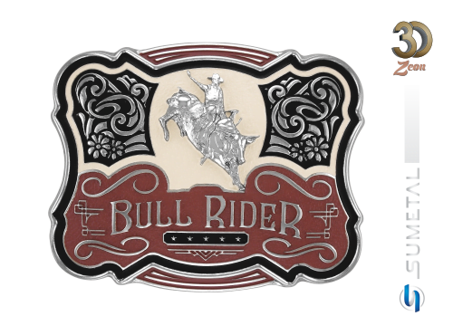 11223F NI Fivela Country Masculina Touro Bull Rider