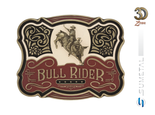 11223F OV Fivela Country Masculina Touro Bull Rider