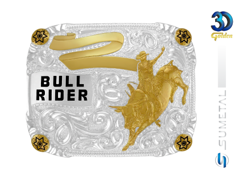 12325F PD Fivela Country Masculina Touro Bull Rider