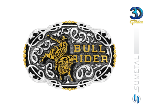 12458FE PD Fivela Country Masculina Touro Bull Rider
