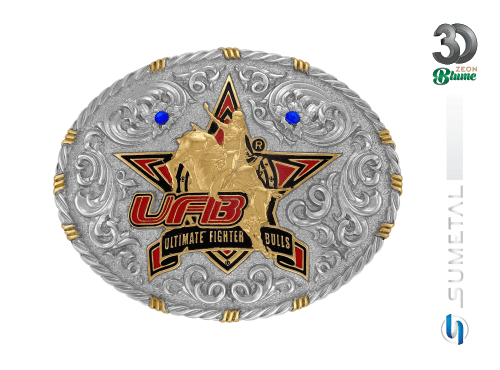 14132F ND Fivela Country Masculina UFB Ultimate Fighter Bulls