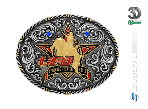 14132FE ND Fivela Country Masculina UFB Ultimate Fighter Bulls