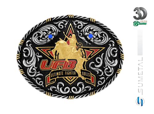 14132FJ ND Fivela Country Masculina UFB Ultimate Fighter Bulls