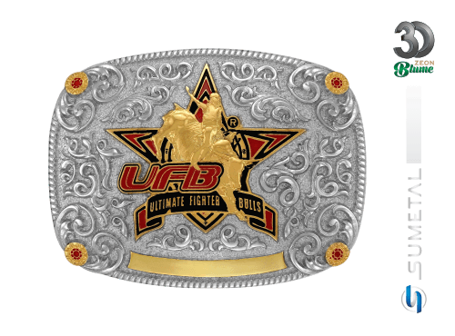 14133F ND Fivela Country Masculina UFB Ultimate Fighter Bulls