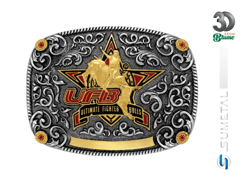 14133FE ND Fivela Country Masculina UFB Ultimate Fighter Bulls