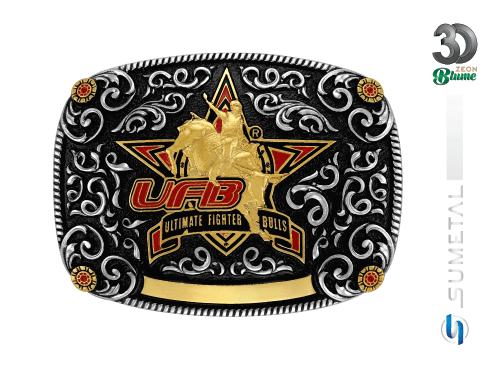 14133FJ ND Fivela Country Masculina UFB Ultimate Fighter Bulls