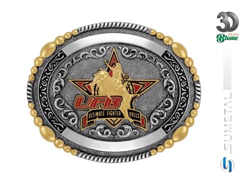 14266FE ND Fivela Country Masculina UFB Ultimate Fighter Bulls