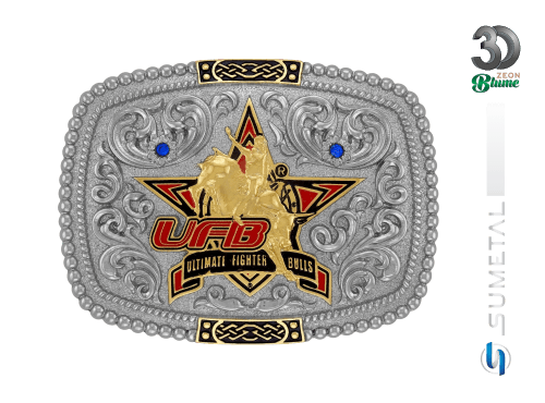 14267F ND Fivela Country Masculina UFB Ultimate Fighter Bulls