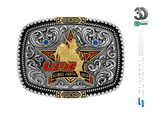 14267FE ND Fivela Country Masculina UFB Ultimate Fighter Bulls