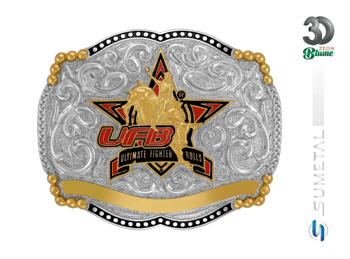 15564F ND Fivela Country Masculina UFB Ultimate Fighter Bulls