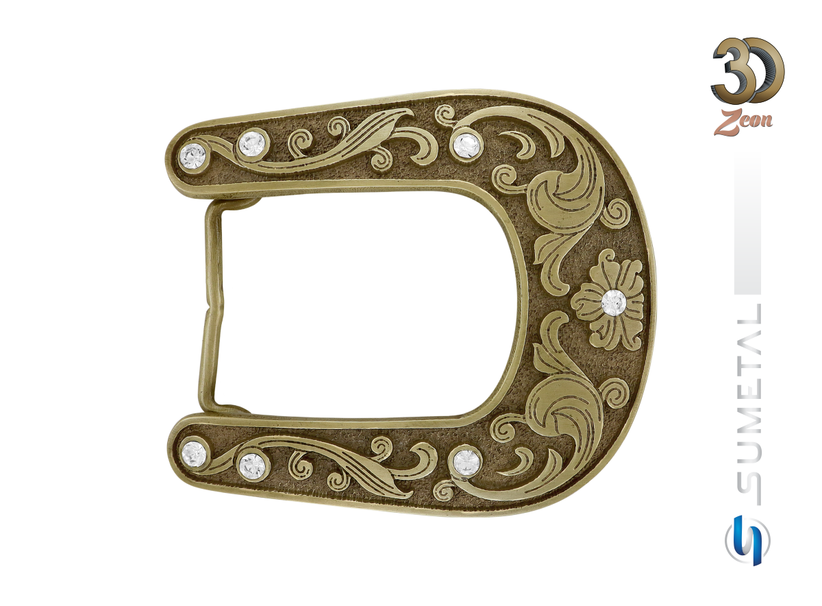 16294F OV Fivela Country 7 Strass Cristal