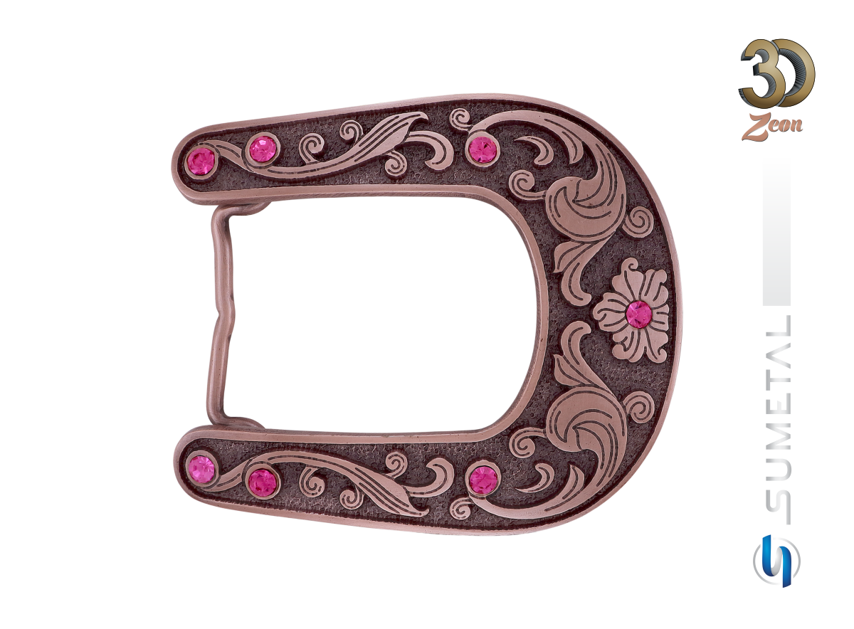 16294F CO Fivela Country 7 Strass Rose
