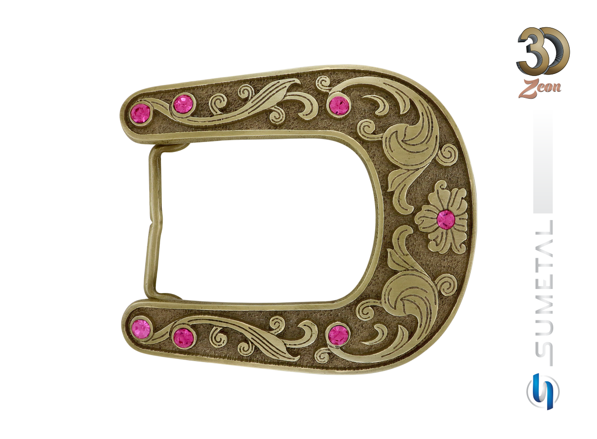16294F OV Fivela Country 7 Strass Rose