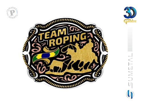 15317FJ PDC Fivela Country Team Roping Infantil Masculina