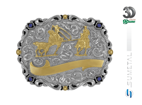 12761F ND Fivela Country Team Roping Masculina