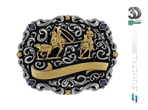 12761FJ ND Fivela Country Team Roping Masculina