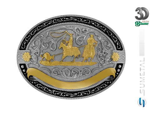 13313F ND Fivela Country Team Roping Masculina