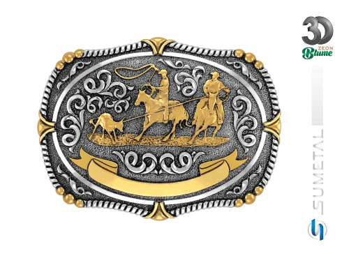 13956FE ND Fivela Country Team Roping Masculina