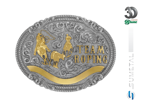 14134F ND Fivela Country Team Roping Masculina