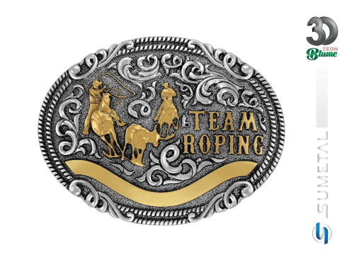 14134FE ND Fivela Country Team Roping Masculina