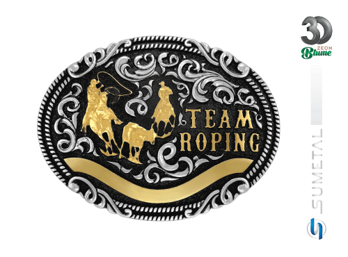 14134FJ ND Fivela Country Team Roping Masculina