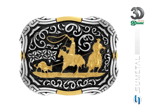 15449FJ ND Fivela Country Team Roping Masculina