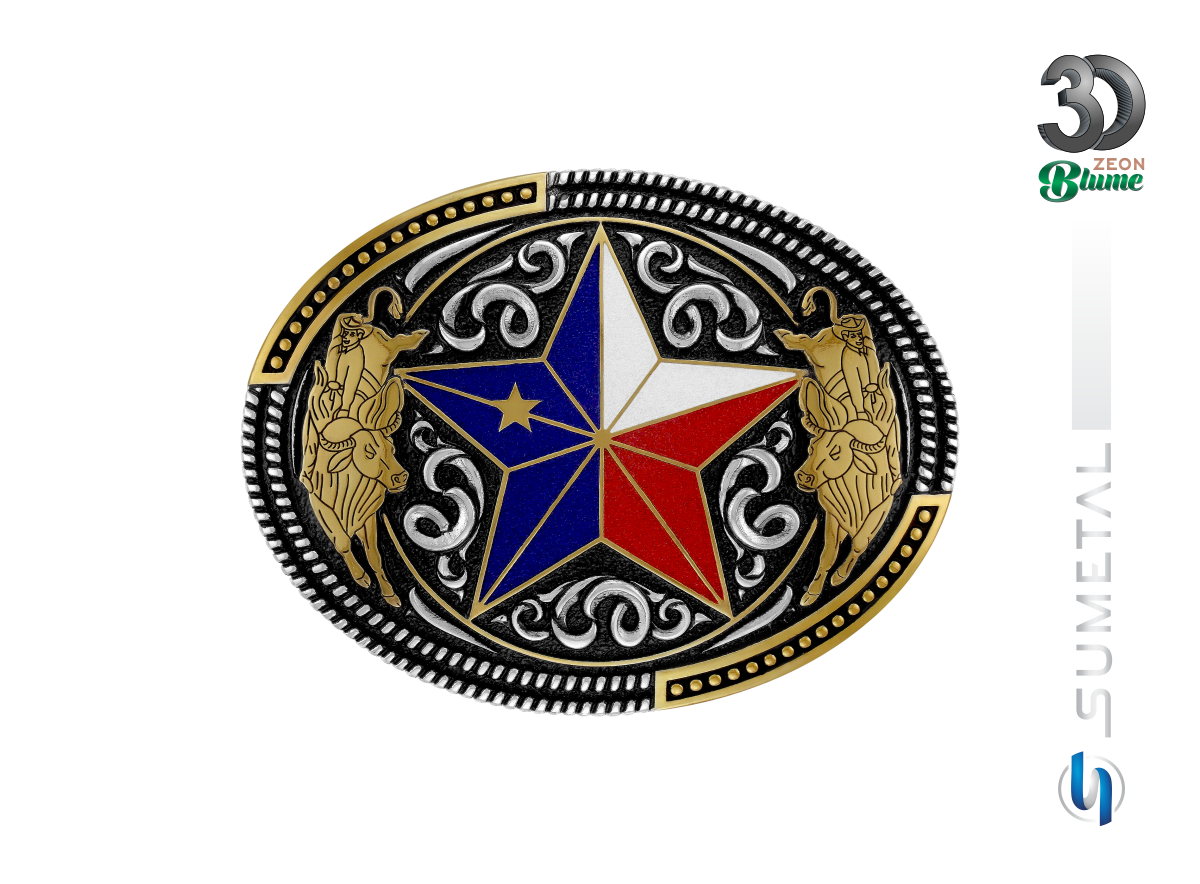 15681FJ ND Fivela Country Touro Bandeira Texas